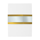 Calligrafie Monogram - Goud/Zilver Uitnodigingen Wikkel (Achterkant Voorbeeld)