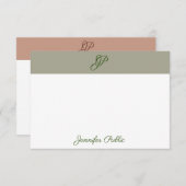 Calligrafie Monogram Naam Elegant Colors Sjabloon (Voorkant / Achterkant)