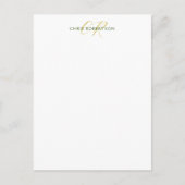 Calligrafie Monogram Naam Goud Zwart Wit Aangepast Briefkaart (Voorkant)