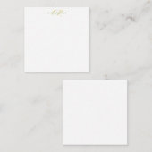 Calligrafie Monogram Naam Goud Zwart Wit Aangepast Notitiekaartje (Voorkant / Achterkant)