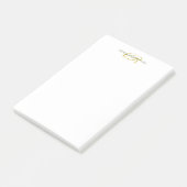Calligrafie Monogram Naam Goud Zwart Witte Kleur Post-it® Notes (Schuin)