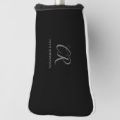 Calligrafie Monogram Naam Zwart Wit Aangepaste Gif Golfheadcover (Draai 90)