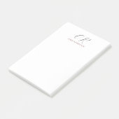 Calligrafie Monogram Naam Zwart Wit Aangepaste Gif Post-it® Notes (Schuin)