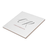 Calligrafie Monogram Naam Zwart Wit Aangepaste Gif Tegeltje (Zijkant)