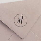 Calligrafie-monogram Ronde Retouradres Zelfinktende Stempel
