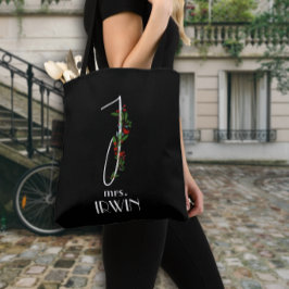 Calligrafie monogram waterverf tote bag