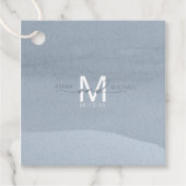 Calligrafie Monogram Wedding Dusty Blue ID771 Bedankjes Labels (Voorkant)