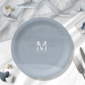 Calligrafie Monogram Wedding Dusty Blue ID771 Papieren Bordje