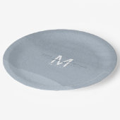 Calligrafie Monogram Wedding Dusty Blue ID771 Papieren Bordje (Gekanteld)