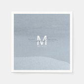 Calligrafie Monogram Wedding Dusty Blue ID771 Servet (Voorkant)