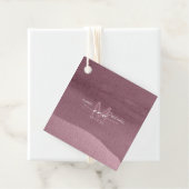 Calligrafie Monogram Wedding Mauve ID771 Bedankjes Labels (In situ)