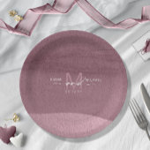 Calligrafie Monogram Wedding Mauve ID771 Papieren Bordje