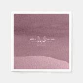 Calligrafie Monogram Wedding Mauve ID771 Servet (Voorkant)