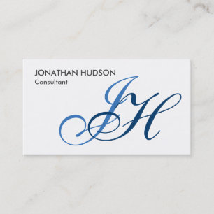 Calligrafie Monogram White Blue Visitekaartje