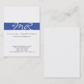 Calligrafie Monogram White Blue Visitekaartje (Voorkant / Achterkant)