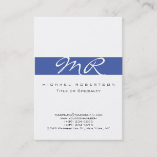 Calligrafie Monogram White Blue Visitekaartje