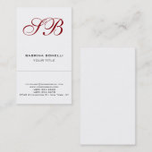 Calligrafie Monogram White Cute Visitekaartje (Voorkant / Achterkant)