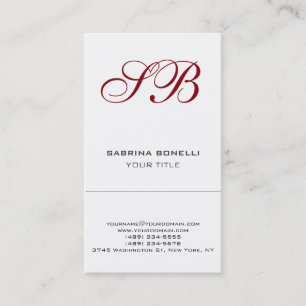 Calligrafie Monogram Wit Mooie Visitekaartje