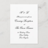 Calligrafie Monogram zwart-wit formeel huwelijk Informatiekaartje (Voorkant)