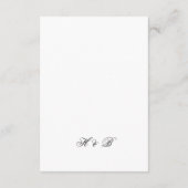 Calligrafie Monogram zwart-wit formeel huwelijk Informatiekaartje (Achterkant)