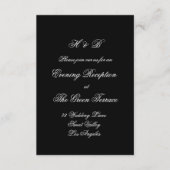 Calligrafie Monogram zwart-wit formeel huwelijk Informatiekaartje (Voorkant)