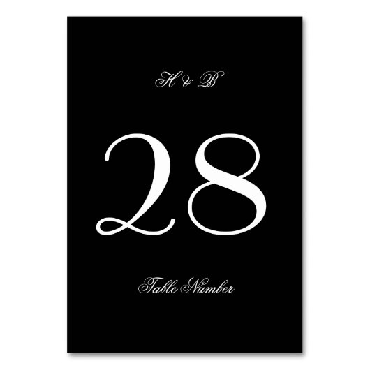 Calligrafie Monogram zwart-wit formeel huwelijk Kaart (Achterkant)