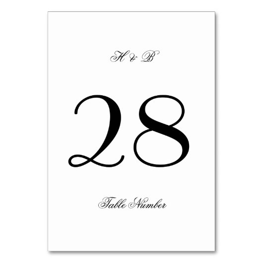 Calligrafie Monogram zwart-wit formeel huwelijk Kaart (Voorkant)