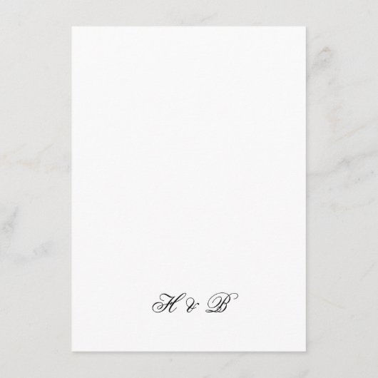Calligrafie Monogram zwart-wit formeel huwelijk Menu (Achterkant)
