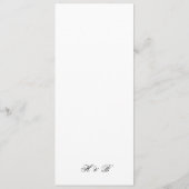 Calligrafie Monogram zwart-wit formeel huwelijk Menu (Achterkant)