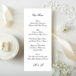 Calligrafie Monogram zwart-wit formeel huwelijk Menu<br><div class="desc">Dit formele, elegante en traditionele trouwmenu gebruikt kalligrafie en een monogram in zwarte tekst op wit papier. Dit schone en eenvoudige ontwerp met het gebruik van dit type van kalligrafiekmanuscript geeft het een waardig en statenloos blik. Perfect voor elke bruiloft, echter, zou geweldig zijn voor een zwarte stropdas bruiloft. Dit...</div>