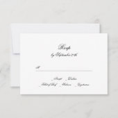 Calligrafie Monogram zwart-wit formeel huwelijk RSVP Kaartje (Voorkant)