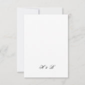Calligrafie Monogram zwart-wit - Formele gegevens RSVP Kaartje (Achterkant)