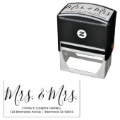 Calligrafie Mrs. & Mrs Personalized Rubber Stamp Zelfinktende Stempel (In situ)