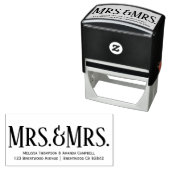 Calligrafie Mrs. & Mrs Personalized Rubber Stamp Zelfinktende Stempel (In situ)