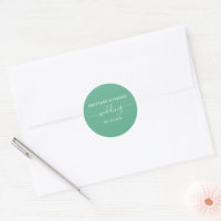 Calligrafie Munt Green Wedding Envelope-zegels