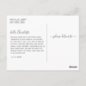 Calligrafie Naam geboorte Aankondiging Briefkaart (Achterkant)