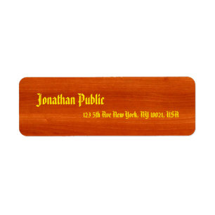 Calligrafie Naam Gold American Text Walnut Etiket