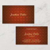 Calligrafie Naam Tekst Red Damask Elegant Sjabloon Visitekaartje (Voorkant / Achterkant)