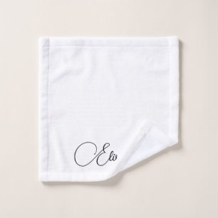Calligrafie Naam Zwart Wit Aangepaste Sjabloon Washandje