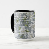 Calligrafie Namen van Christus || Grijs en zwart Mok (Voorkant links)