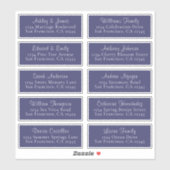 Calligrafie Navy Blue Wedding Guest Adresetiketten Sticker (Vel)