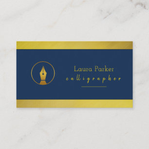 Calligrafie Nib Gold Freelance Writer Agent Visitekaartje