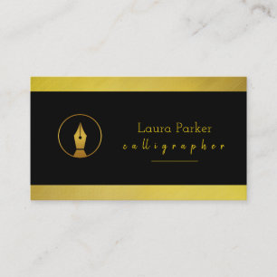 Calligrafie Nib Gold Freelance Writer Agent Visitekaartje