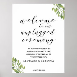 Calligrafie niet-aangesloten ceremoniegroen teken poster