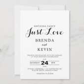 Calligrafie Niets Fancy Liefde Weddenschap Kaart (Achterkant)