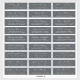 Calligrafie off-Black Wedding Guest Adresetiketten Sticker