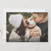 Calligrafie Oh Wat een leuke foto Feestdagenkaart (Voorkant)