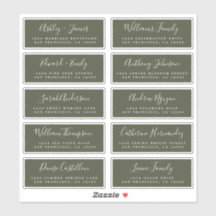 Calligrafie Olive Green Guest Adresetiketten