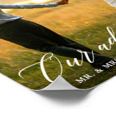 Calligrafie Ons avontuur begint met bruiloft foto Poster (Hoek)