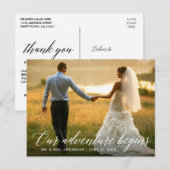 Calligrafie Ons Avontuur Begint Trouw Dank Je Briefkaart (Voorkant / Achterkant)